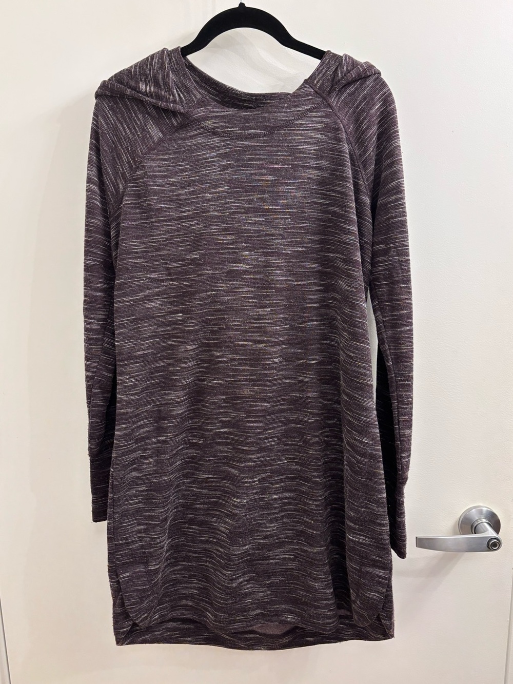 Athleta Heathered Plum Long Sleeve Hooded Knit Dress